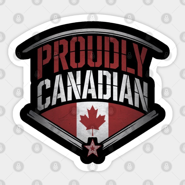 Proudly Canadian Army, Canadian Flag, Military Service & Canada Pride Design Sticker by Pixel Threads 